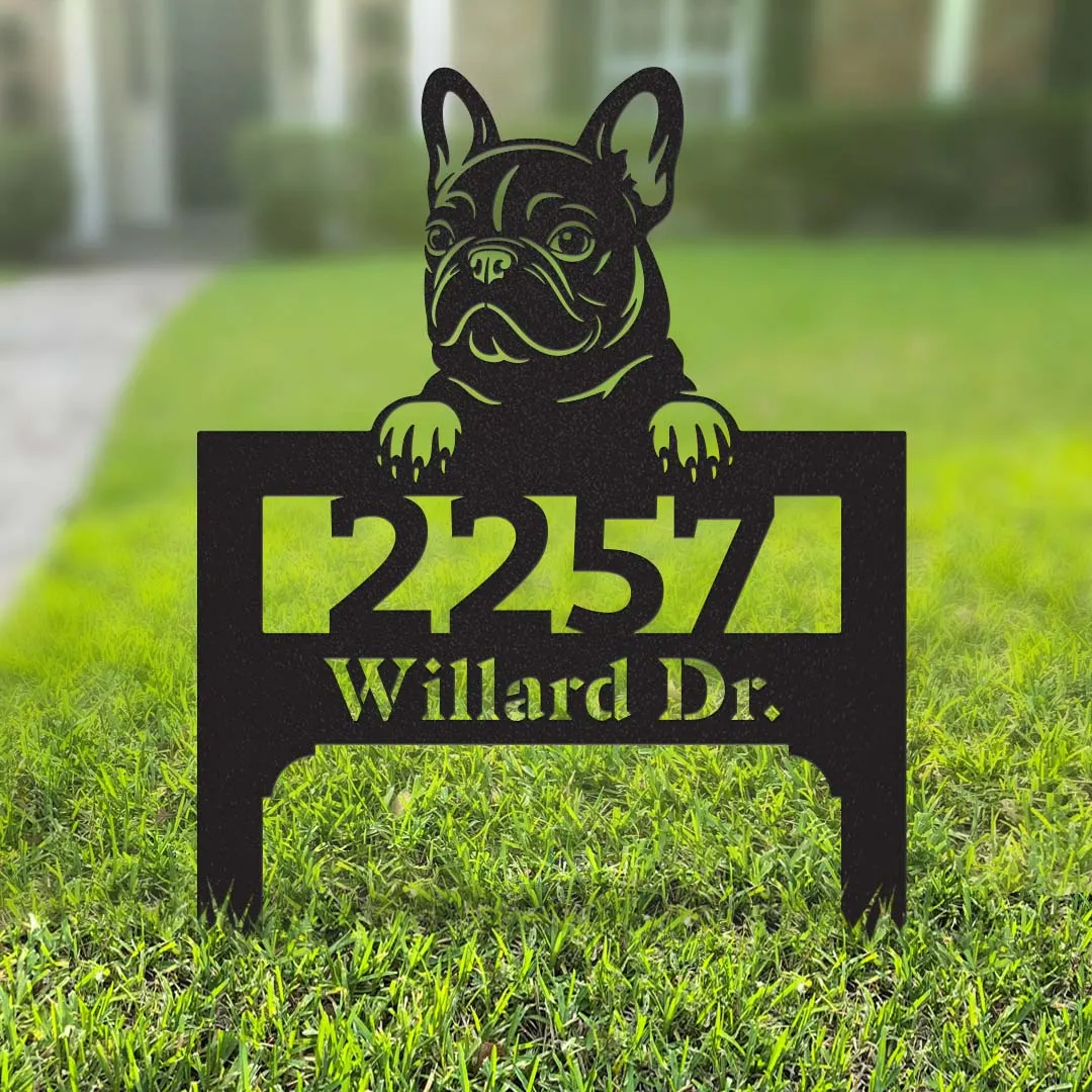 Lawn Address Dog Monogram Yard Stake