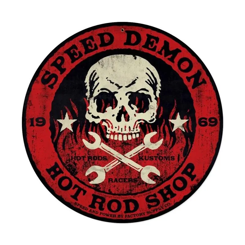 FSC032 – Speed Demon Red Skull Vintage Sign