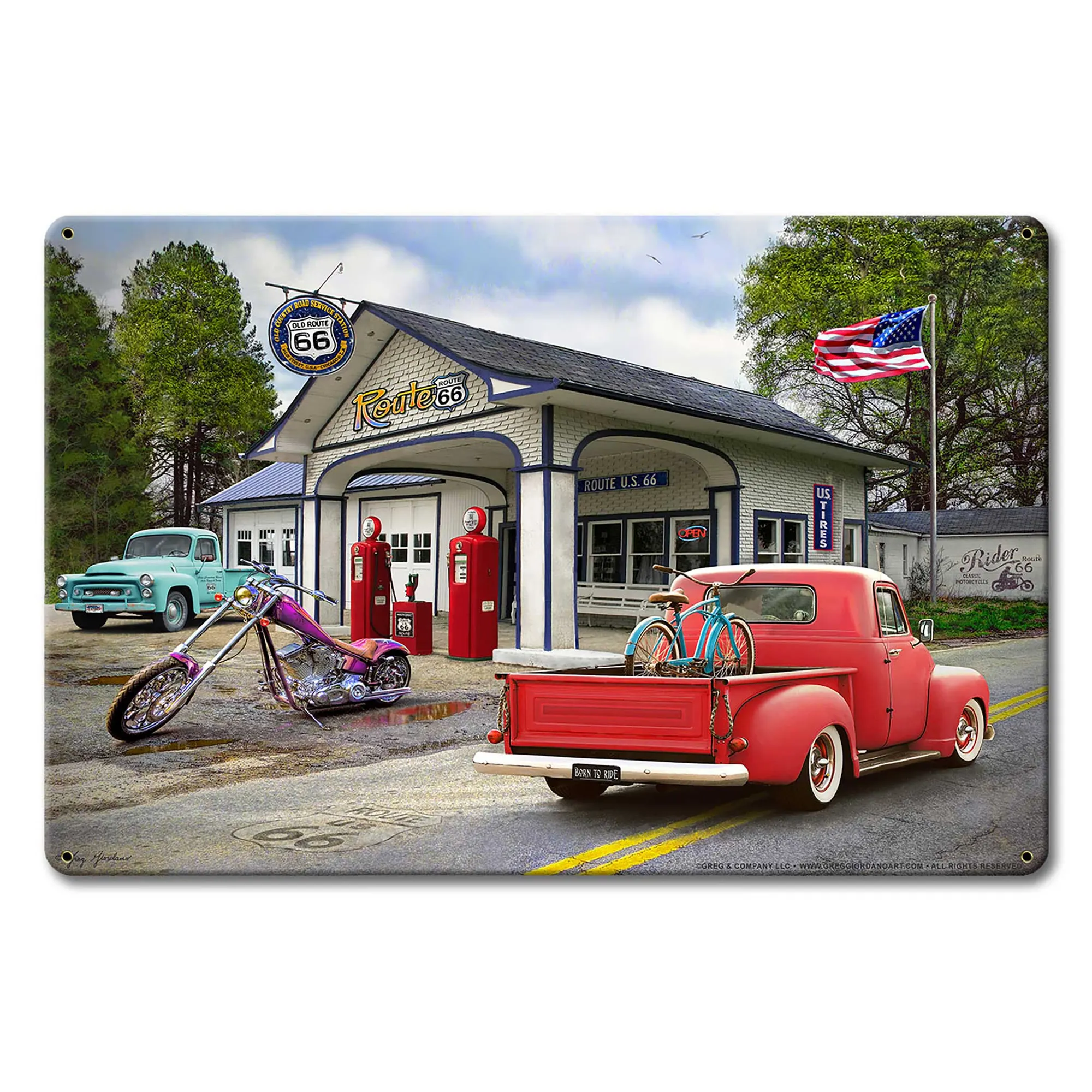GREG004 – Gas Station 18 X 12 vintage metal sign